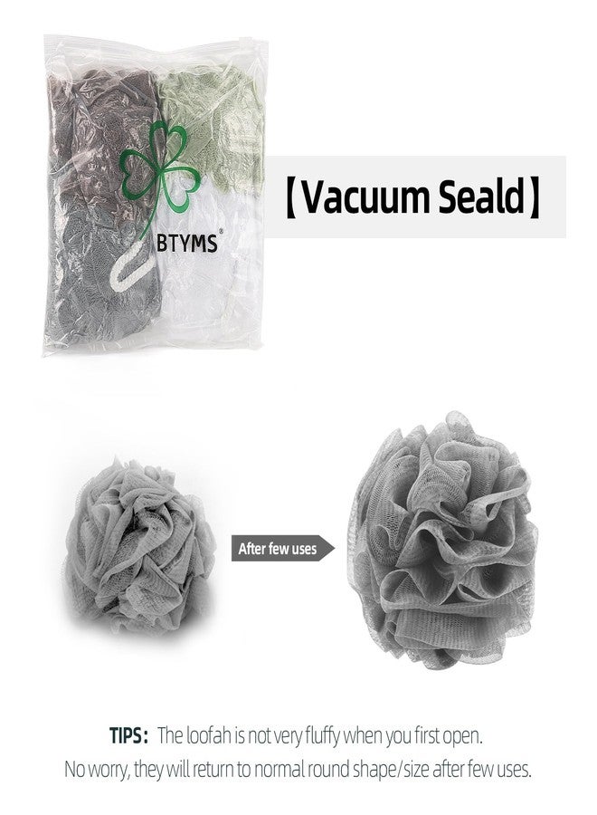 BTYMS 4 Pieces Loofah Bath Sponge 75g/pc Bath Puffs Shower Scrunchies Large Body Wash Sponge for Shower Exfoliate - Image 5