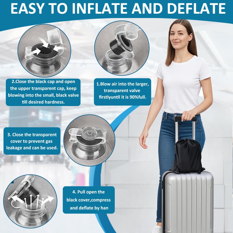 Theclover Inflatable Leg Pillow For Sleeping - Wedge Pillow With Eye Mask Leg Elevation Pillow For Swelling Circulation Pain Relief Bolster Pillow Leg Support For Travel After Aurgery Hip Foot Ankle - Image 5