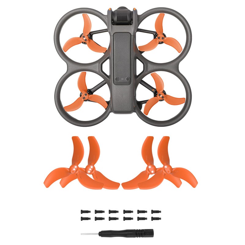 FSIDIWT Avata 2 Propellers 4Pcs Avata 2 Propellers Replacement Low Noise Replacement Spare Blades Props for DJI Avata 2 Drone Accessories Orange - Image 2
