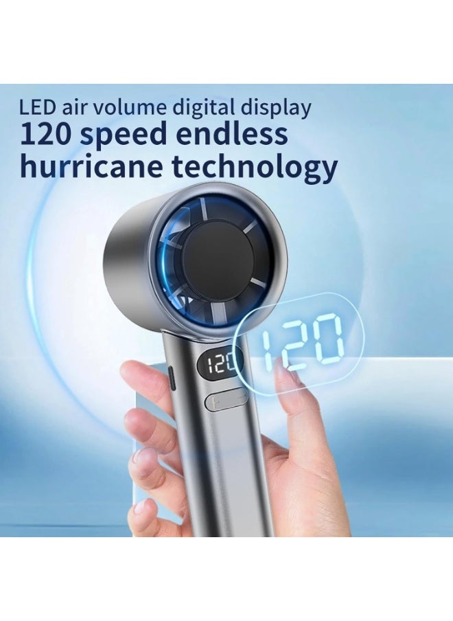 إلترازون Mini Portable Handheld Fan – 120-Speed Infinitely Adjustable Rechargeable Fan with USB-C Charging, Compact Gray Design – Personal Travel Fan for Adults & Kids, Quiet & Powerful Breeze Anywhere - Image 5