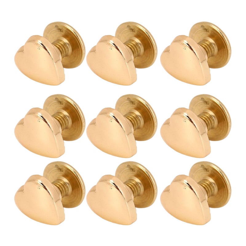 Silver Rustproof 8mm Zinc Alloy Heart Rivets with Screws for Belts Bags Crafts 20 Pcs - Image 3