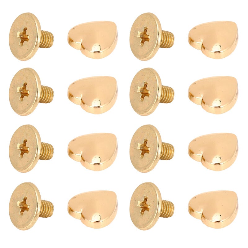 Silver Rustproof 8mm Zinc Alloy Heart Rivets with Screws for Belts Bags Crafts 20 Pcs - Image 2
