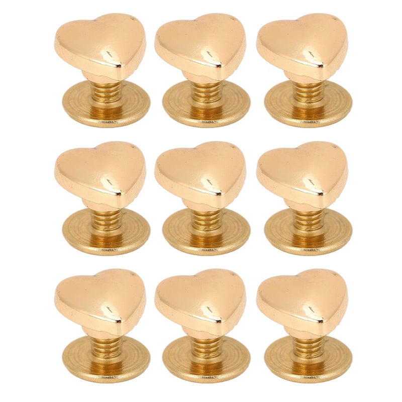 Silver Rustproof 8mm Zinc Alloy Heart Rivets with Screws for Belts Bags Crafts 20 Pcs - Image 4