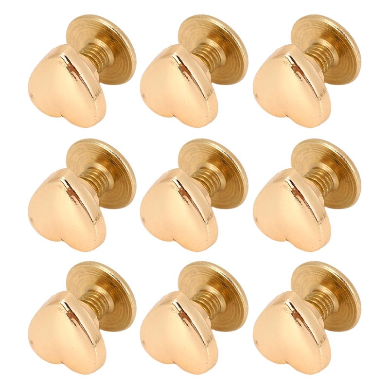 Silver Rustproof 8mm Zinc Alloy Heart Rivets with Screws for Belts Bags Crafts 20 Pcs - Image 5