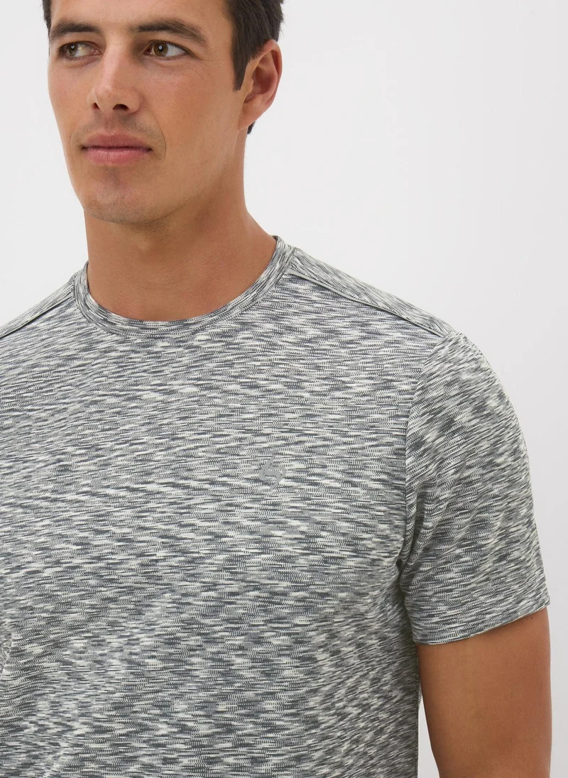 Matalan Souluxe Grey Texture Space Dye T-Shirt