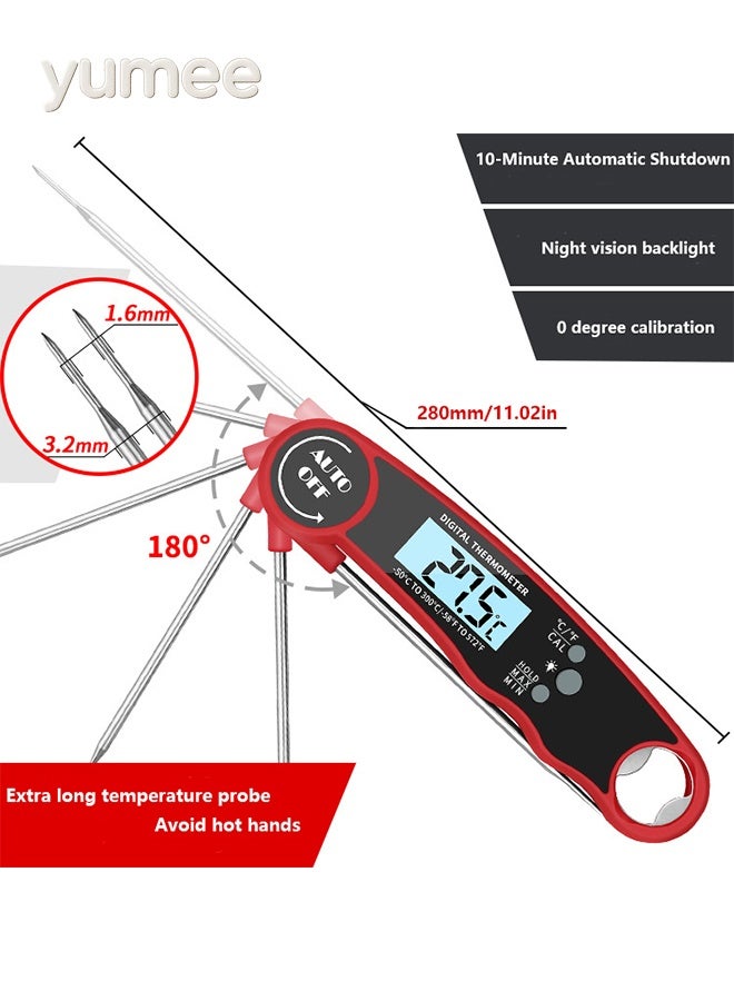 yumee Meat Thermometer Digital, Instant Read Food Thermometer for Cooking, Grilling Air Fryer Griddle Probe Kitchen Gadgets, BBQ Accessories Grill for Kitchen and Outside, BBQ, Turkey, Candy, Liquids, Beef - Image 2
