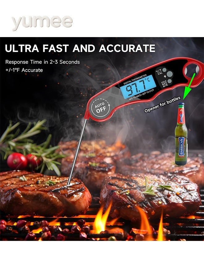 yumee Meat Thermometer Digital, Instant Read Food Thermometer for Cooking, Grilling Air Fryer Griddle Probe Kitchen Gadgets, BBQ Accessories Grill for Kitchen and Outside, BBQ, Turkey, Candy, Liquids, Beef - Image 4