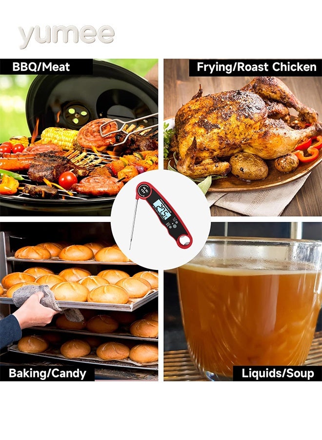 yumee Meat Thermometer Digital, Instant Read Food Thermometer for Cooking, Grilling Air Fryer Griddle Probe Kitchen Gadgets, BBQ Accessories Grill for Kitchen and Outside, BBQ, Turkey, Candy, Liquids, Beef - Image 3