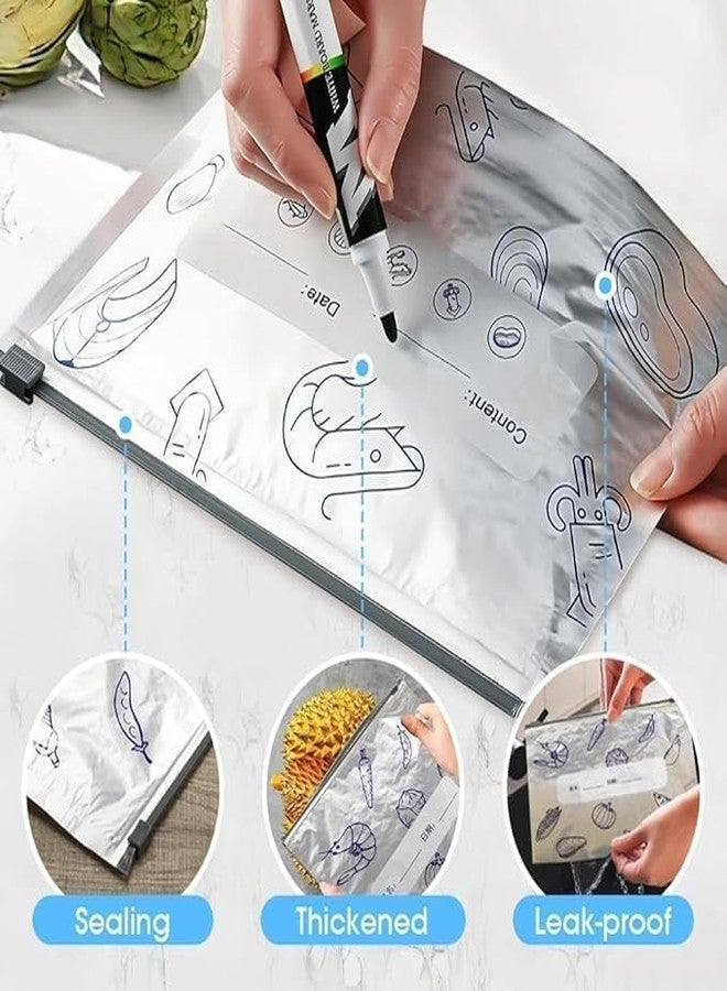KITDAO KITCHENDAO Reusable Aluminum Food Storage Bag, Stand Up Foil Sealable Bags with Zip Lock,Food Storage Bags Aluminium Foil Fresh keeping Bag for Vegetable Fruit Meat (Silver) (10 pcs) - Image 4