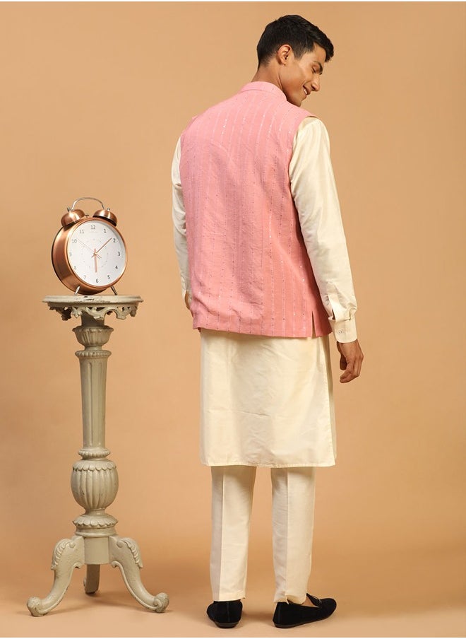 PRASHA - Men's Black Viscose Kurta, Pyjama & Dupatta Set - Image 1