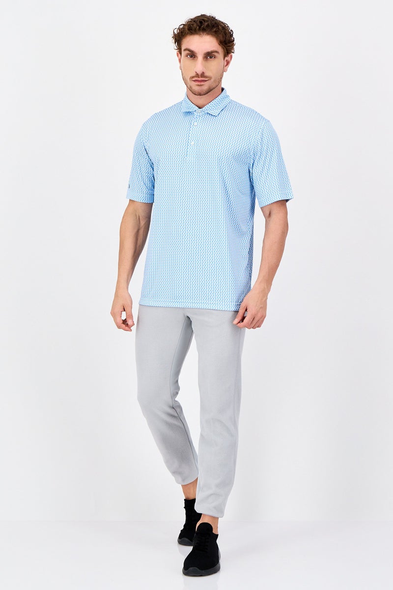 Greg Norman Men Sportswear Fit Short Sleeve Outdoor Polo Shirt, Light Blue - Image 4