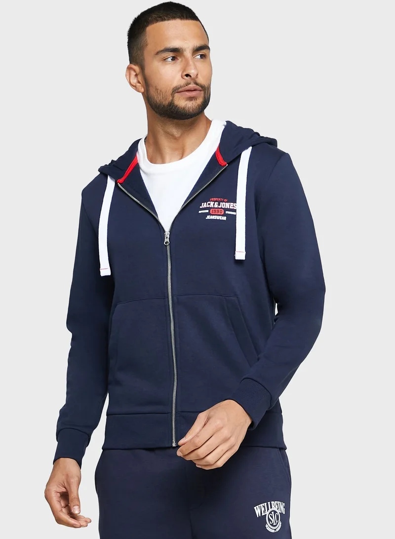 JACK & JONES Logo Print Hoodie