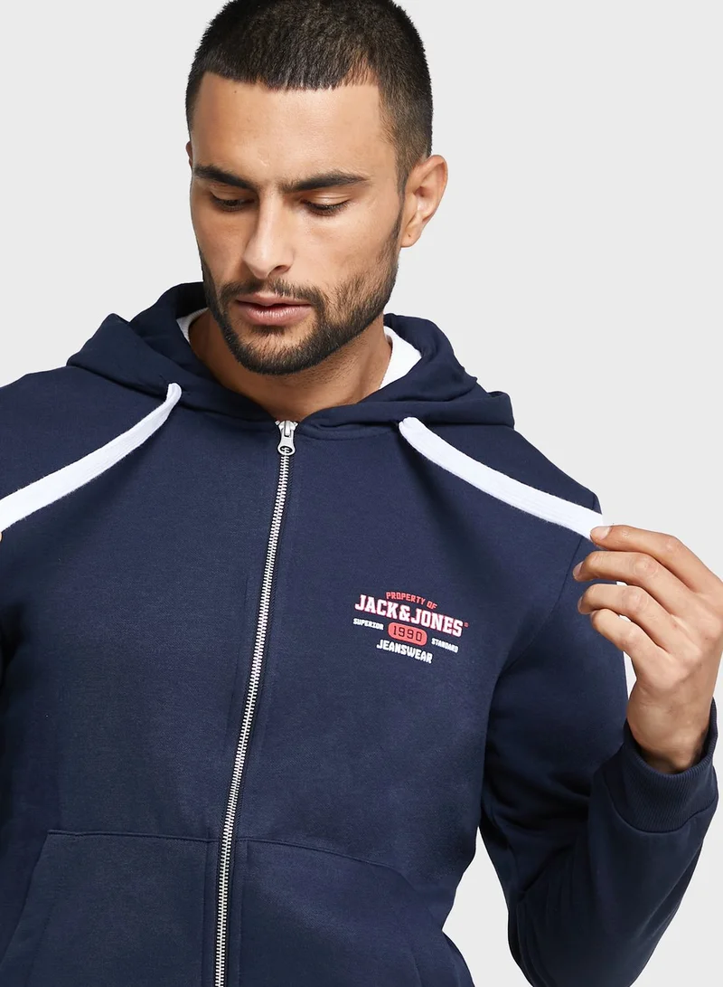 JACK & JONES Logo Print Hoodie