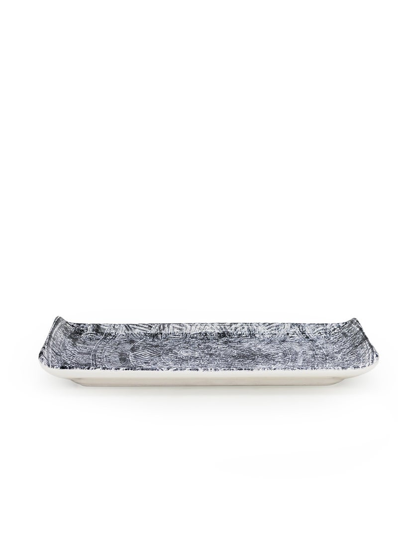 EDESSA Edessa Ginko Ceramic Rectangle Serving Plate (Multicolor, 12.5 x 24cm, Set of 4)  - Image 5