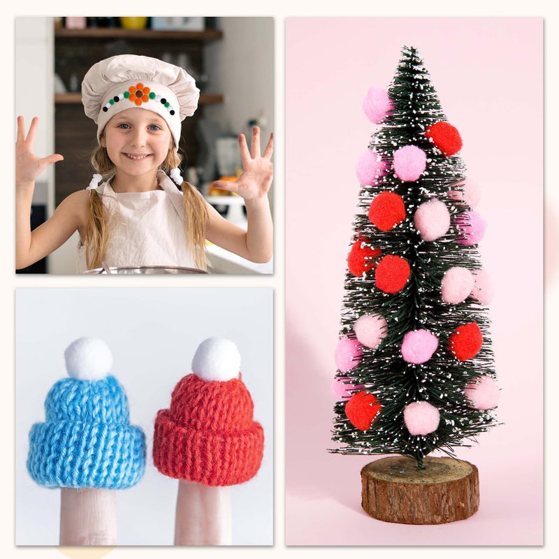 Caydo Caydo 500 Pieces 1cm Pom Poms 20 Colors Mini Pom Poms Crafts for Kids Art Creative Decoration  - Image 5