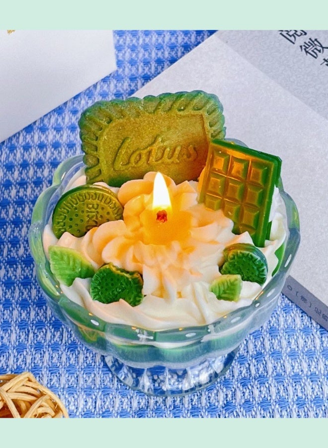 Fianser Candles Handmade Mint Ice Cream Cup Home Scented 12 Hours Fragrance Aromatherapy Gift Wax Natural Soy Glass Jar Stress Relief Luxury Wedding Bathroom Birthday Yoga Anniversary - Image 2