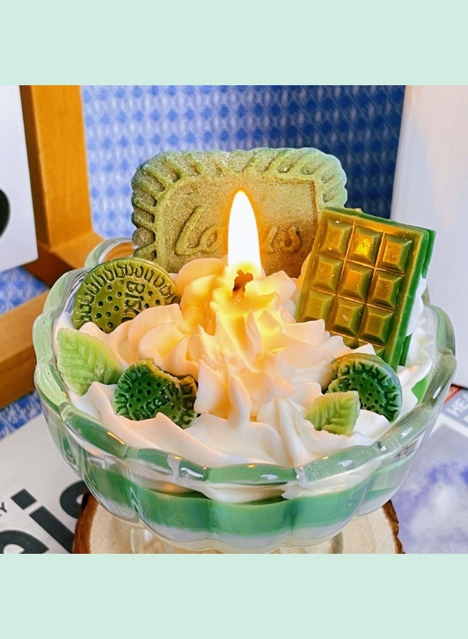 Fianser Candles Handmade Mint Ice Cream Cup Home Scented 12 Hours Fragrance Aromatherapy Gift Wax Natural Soy Glass Jar Stress Relief Luxury Wedding Bathroom Birthday Yoga Anniversary - Image 5