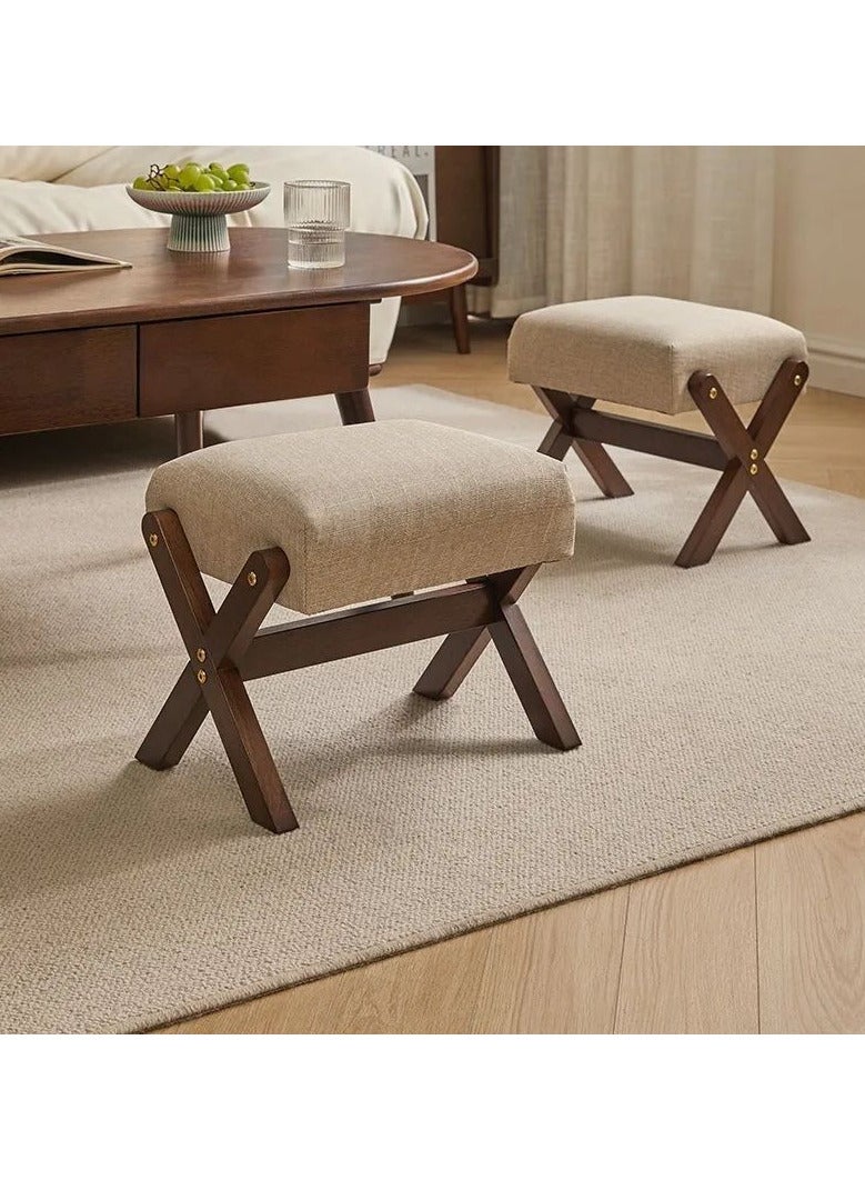 Footboard Bench Solid Wood Shoe Changing Stool Household Entrance Door Low Stool Shoe Changing Living Room Coffee Table Stool Sofa Stool - Image 4