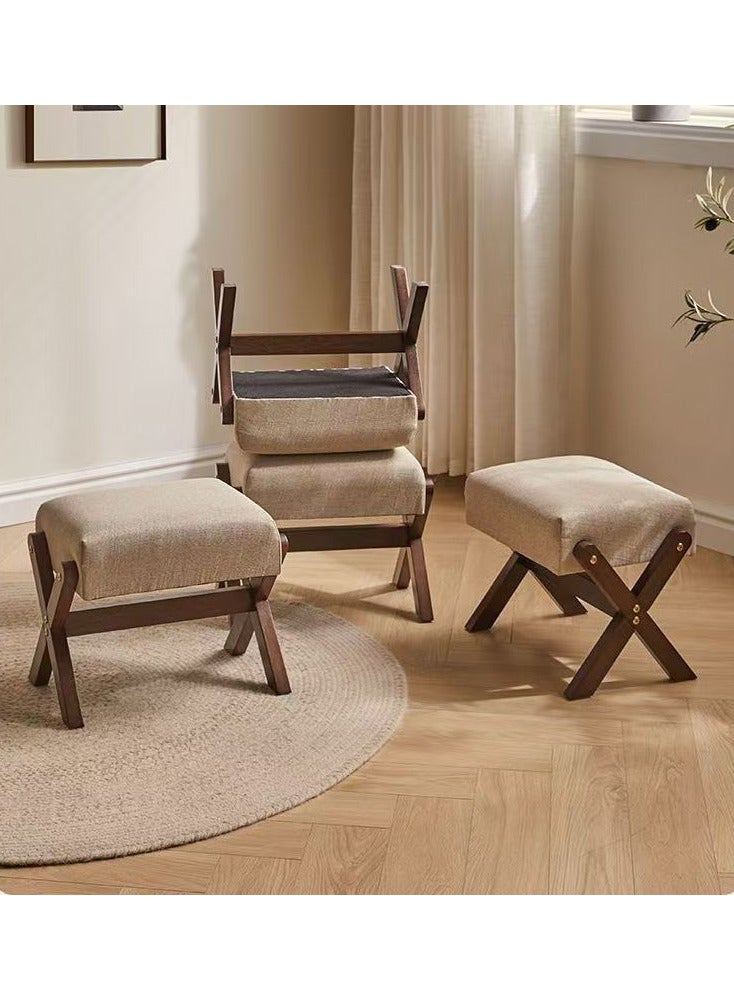 Footboard Bench Solid Wood Shoe Changing Stool Household Entrance Door Low Stool Shoe Changing Living Room Coffee Table Stool Sofa Stool - Image 5