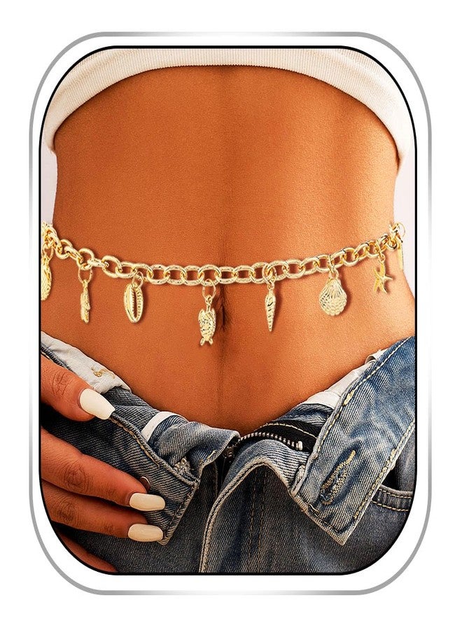 Bmirth Seashell Starfish Waist Chain for Women Gold Belt Chain Rave Summer Beach Body Jewelry - Image 1