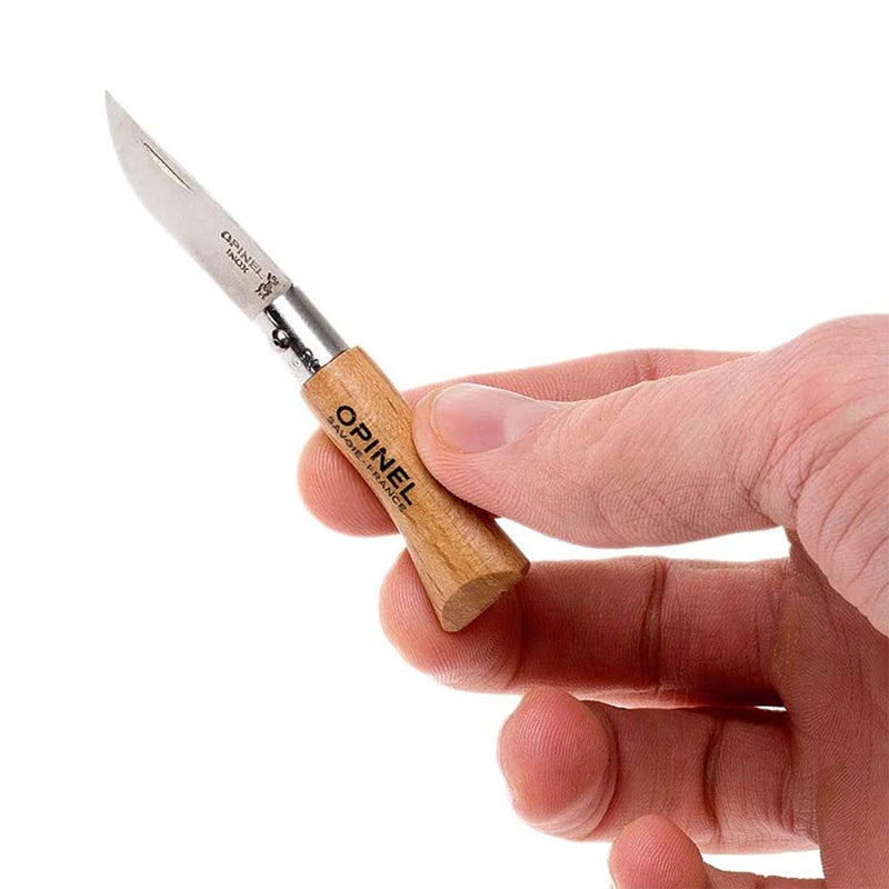 Opinel سكين أوبينيل القابلة للطي من الفولاذ المقاوم للصدأ، مقبض خشب الزان، أحجام أصغر من 02 إلى 05، مصنوعة في فرنسا (02) - Image 3