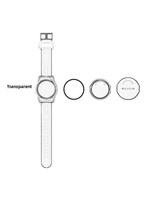 Suitable For Apple AirTag Anti-Lost Watch Strap Protective Case Children's Simple Cute PC + TPU-Color:Transparent-Applicable Model:Q54T
