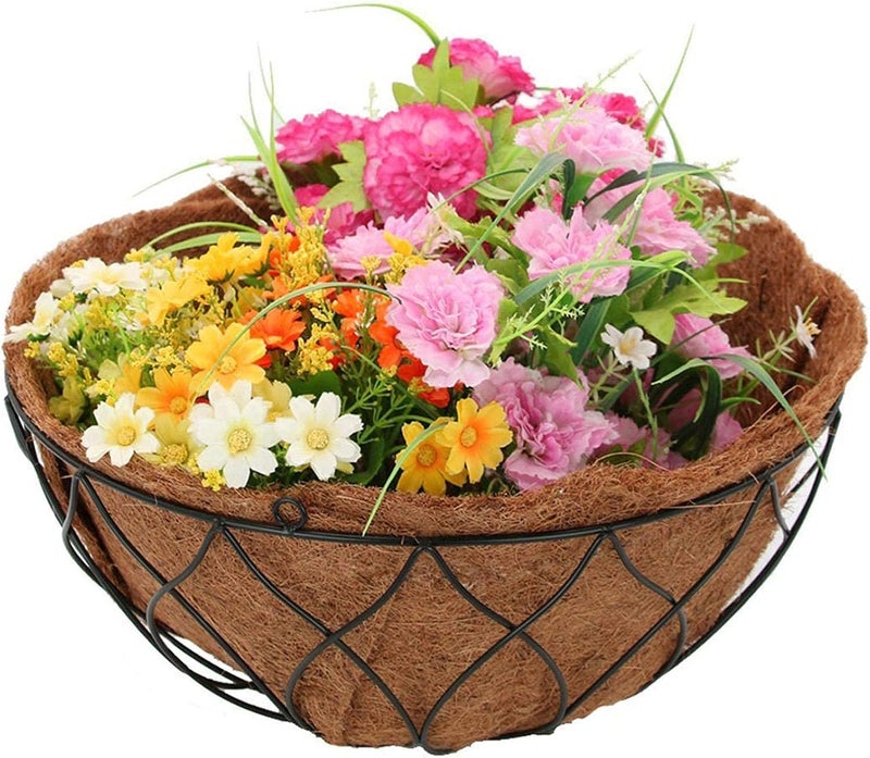 EROCK 2PCS Round Replacement Coco Liner for Hanging Basket - 24 inch Foldable Coco Pad for 16/14 / 12 inch Coconut Fiber Plant Basket Liner, Garden Planter Flower Pot (Round) - Image 2