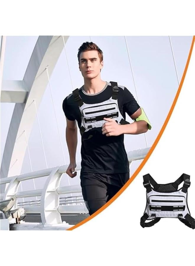 Adjustable Running Chest Bag | Chest Running Bag | Chest Workouts Pouch | Running Vest Bag - Men's and Women's Reflective Chest Pack, Chest Pouch, Running Backpack, and Adults - Image 3
