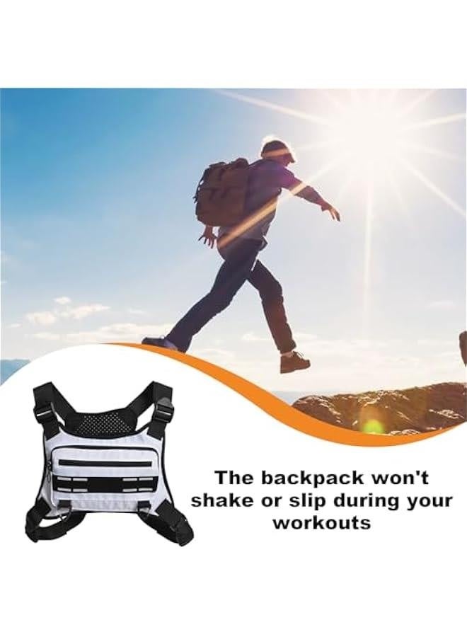Adjustable Running Chest Bag | Chest Running Bag | Chest Workouts Pouch | Running Vest Bag - Men's and Women's Reflective Chest Pack, Chest Pouch, Running Backpack, and Adults - Image 4