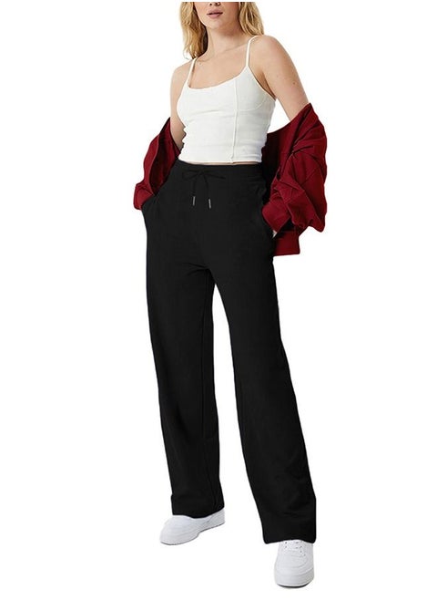 Sportswear - Sport Leggings Pants With Wide Leg - High Waist