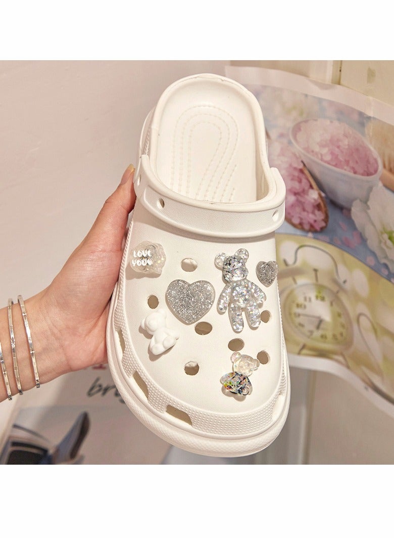 Excefore Shoe Decoration Charms, 12 Pcs 3D Crocs Accessories for Decoration Shoes, Shoe Charms Crystal Sparkly Bracelet Wristband for Women Girl Nurse Buckle Party Favors Birthday Gifts  - Image 3