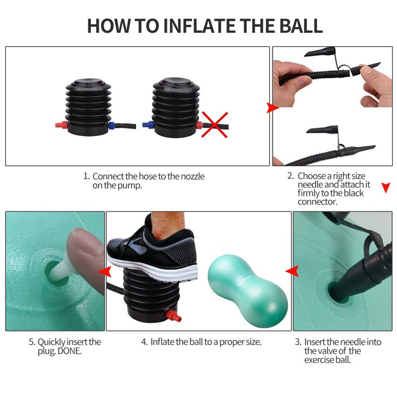 INPANY Peanut Ball - Anti Burst Exercise Ball for Labor Birthing, Physical Therapy for Kids, Core Strength, Home & Gym Fintness (Include Pump) - Image 4