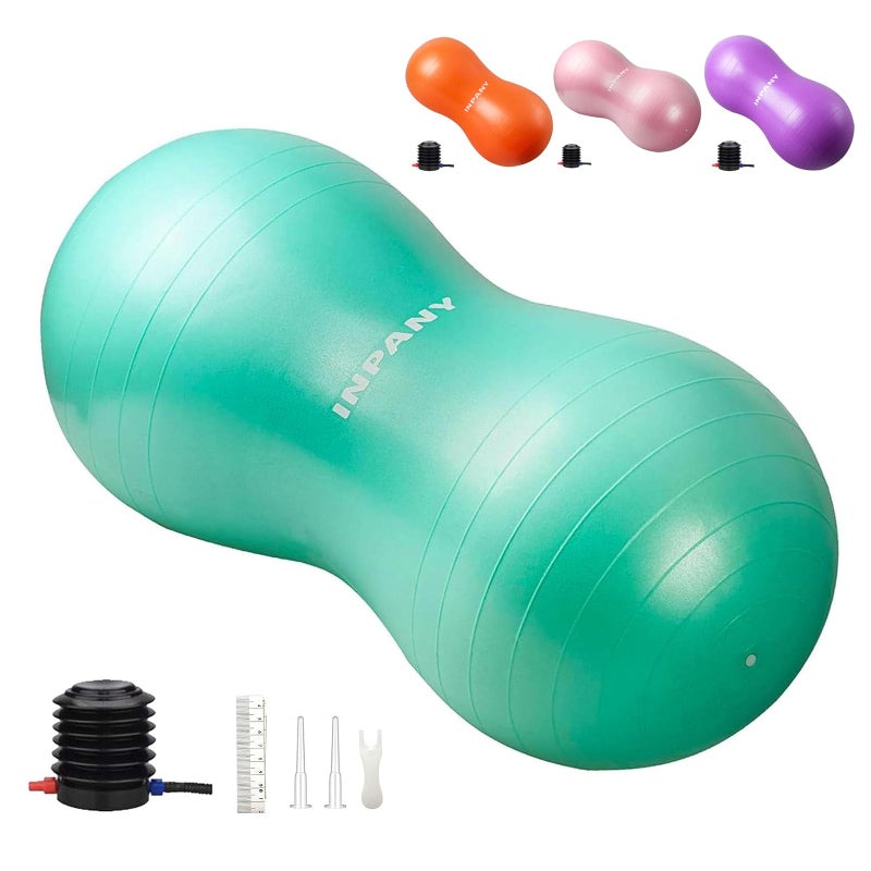 INPANY Peanut Ball - Anti Burst Exercise Ball for Labor Birthing, Physical Therapy for Kids, Core Strength, Home & Gym Fintness (Include Pump) - Image 1
