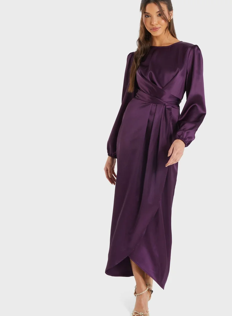QUIZ Front Knot Detail Dress