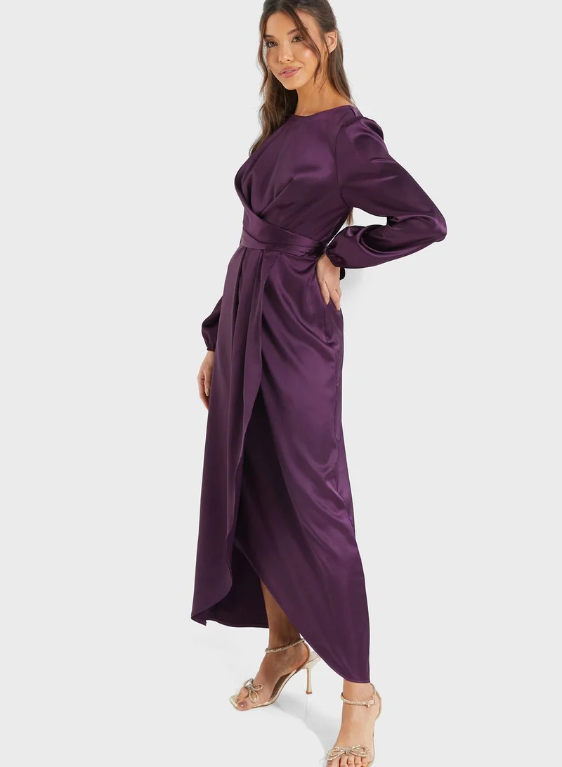 QUIZ Front Knot Detail Dress