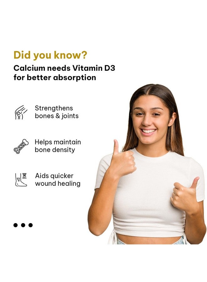 HEALTHKART مكمل هيلث كارت HK فايطالز كالسيوم + فيتامين D3 للنساء والرجال (90 قرص) | مع المغنيسيوم والزنك | لدعم صحة العظام والمفاصل بشكل كامل - Image 4