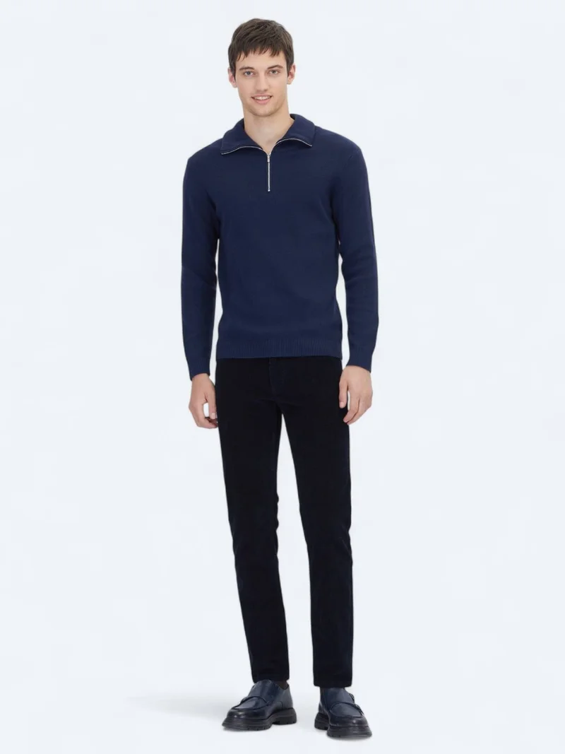 Kip Navy Blue Knitwear Sweatshirt