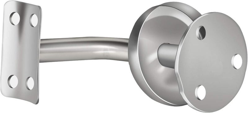 ZOENHOU 6 Pack Stainless Steel Handrail Brackets, Curved Handrail Brackets for Round Rails, Stairway Hardware Railing Holders with Mounting Screws for Guardrails Home Decor Malls - Image 3