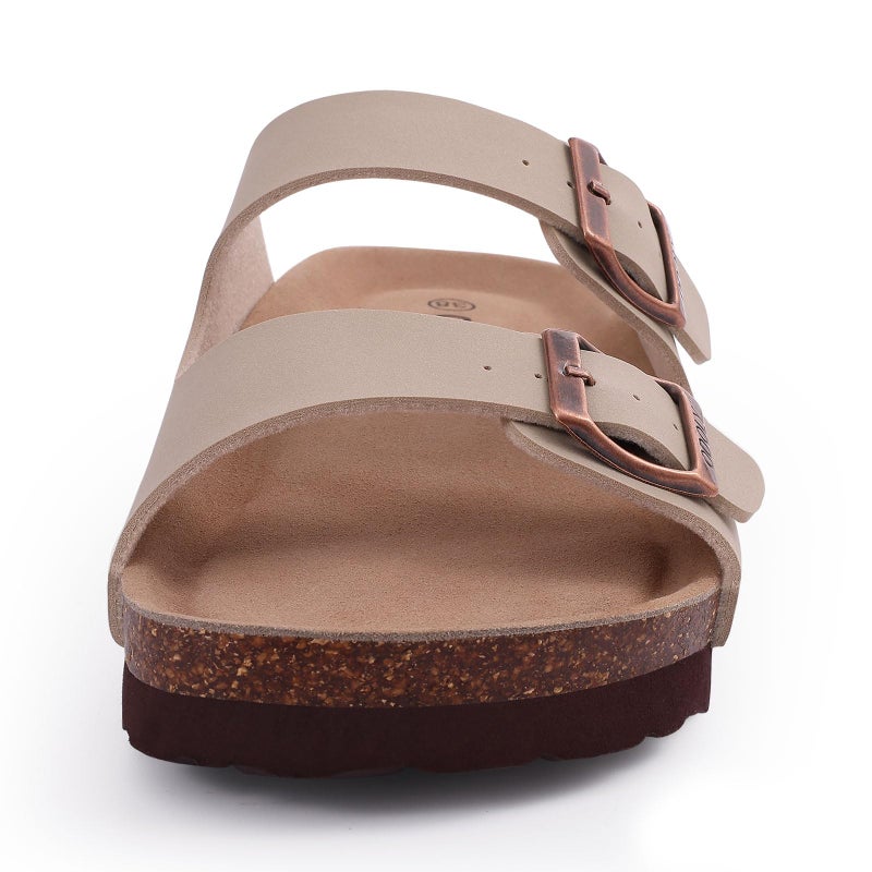 ODOLY Unisex Cork Footbed Slide Sandal, Arch Support Summer Outdoor Sandals with Adjustable Buckle for Women and Men, Stone 39 (8-8.5 Women/6.5-7 Men) - Image 4