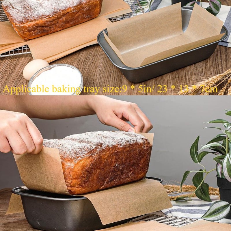 50pcs Loaf Pan Liners Parchment Paper Unbleached Bread Baking Sheets for 9x5 Pan Nonstick Cake Mold Liner Greaseproof Rectangular Paper Insert Natural Color - Image 1