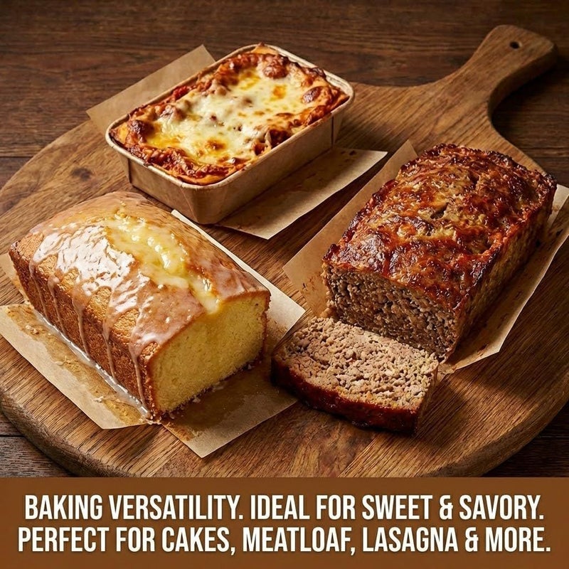 50pcs Loaf Pan Liners Parchment Paper Unbleached Bread Baking Sheets for 9x5 Pan Nonstick Cake Mold Liner Greaseproof Rectangular Paper Insert Natural Color - Image 5