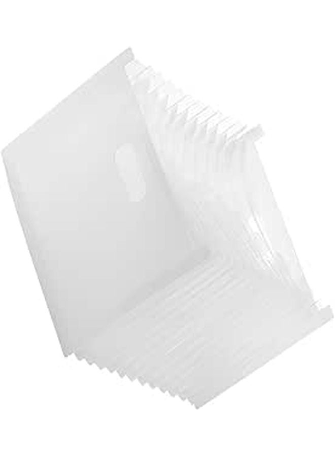 White 13 Pocket Expanding File Folder A4 Document Organizer - Image 1