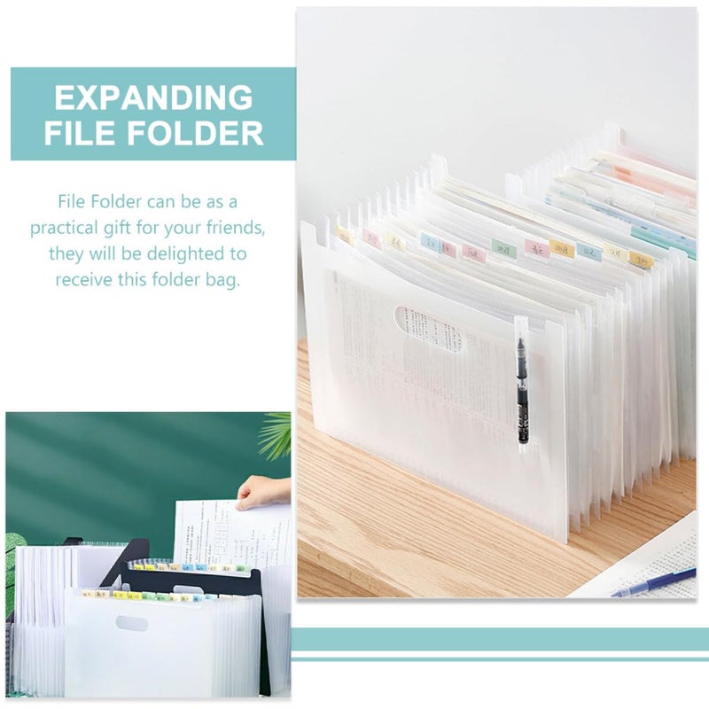 White 13 Pocket Expanding File Folder A4 Document Organizer - Image 4