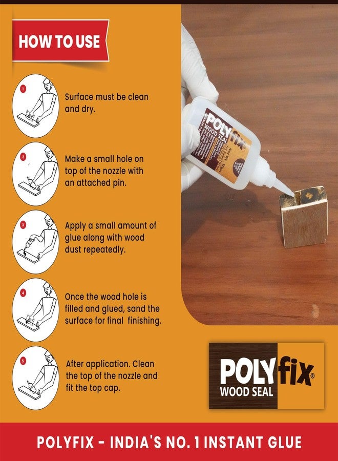 Polyfix Wood Seal Glue For wood Repairing & Sealing | Fills Cracks & holes in wood. 50g (Pack of 2) - Image 3