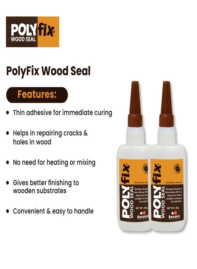 Polyfix Wood Seal Glue For wood Repairing & Sealing | Fills Cracks & holes in wood. 50g (Pack of 2) - Image 2