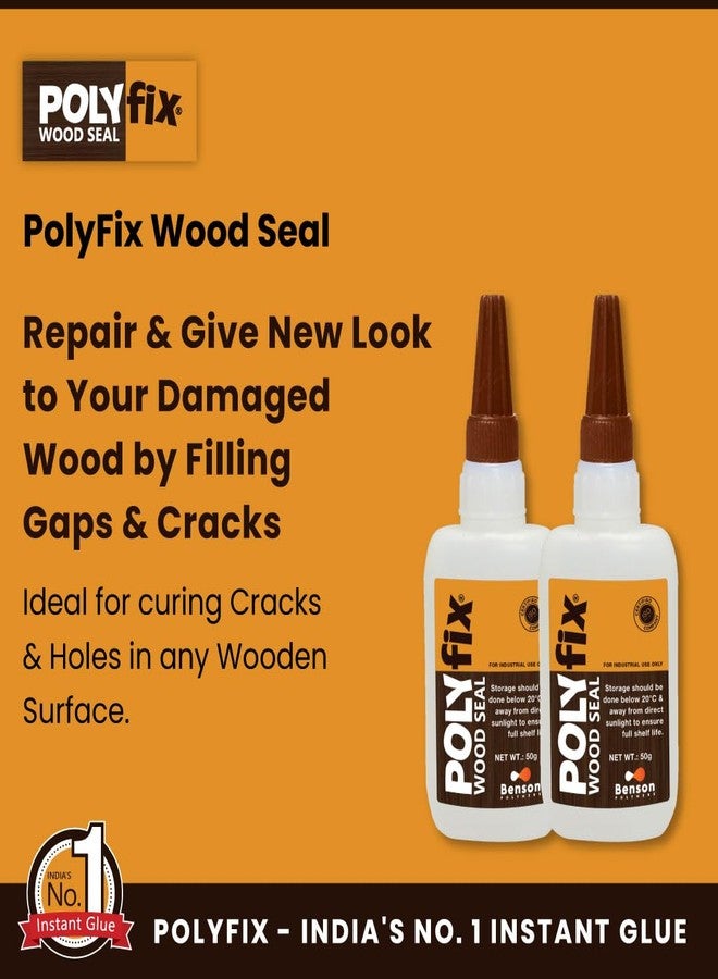 Polyfix Wood Seal Glue For wood Repairing & Sealing | Fills Cracks & holes in wood. 50g (Pack of 2) - Image 5