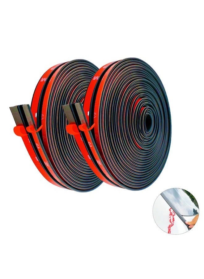 FengleAuto 2PCS Windshield Rubber Seal Car Weather Stripping Trim T Shape Sealing Strip for Car Front Rear Windshield (52.5 Feet) - Image 1