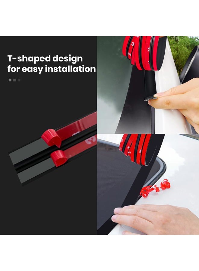 FengleAuto 2PCS Windshield Rubber Seal Car Weather Stripping Trim T Shape Sealing Strip for Car Front Rear Windshield (52.5 Feet) - Image 3