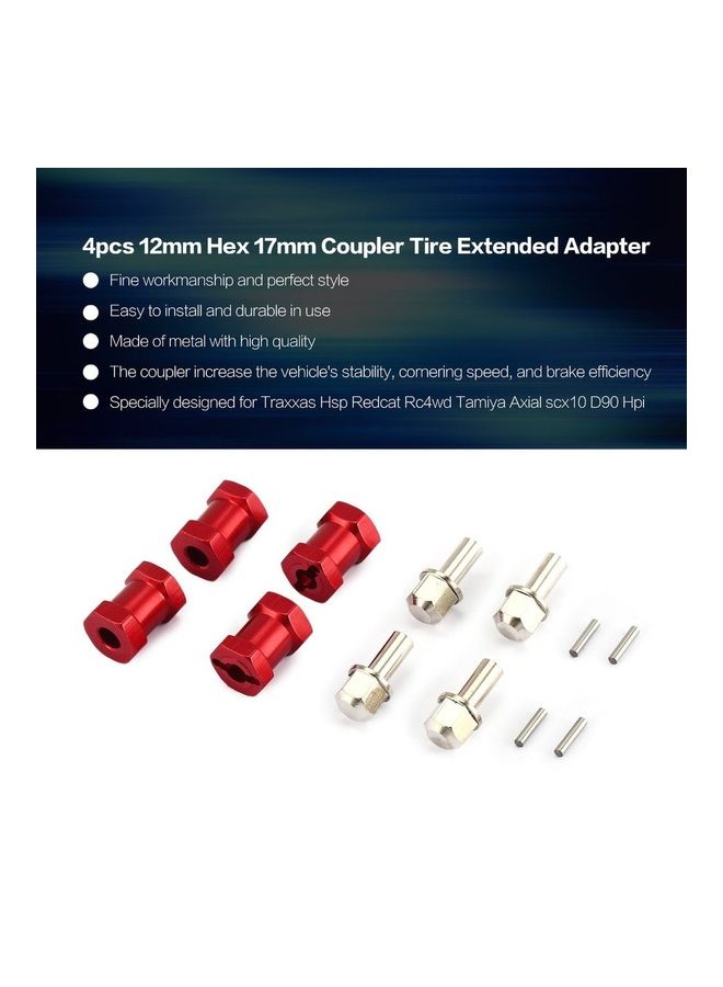 NIBEMINENT 4-Piece Of Coupler Tire Extended Adapter For RC Crawler 4 x 7.5 2cm - Image 4