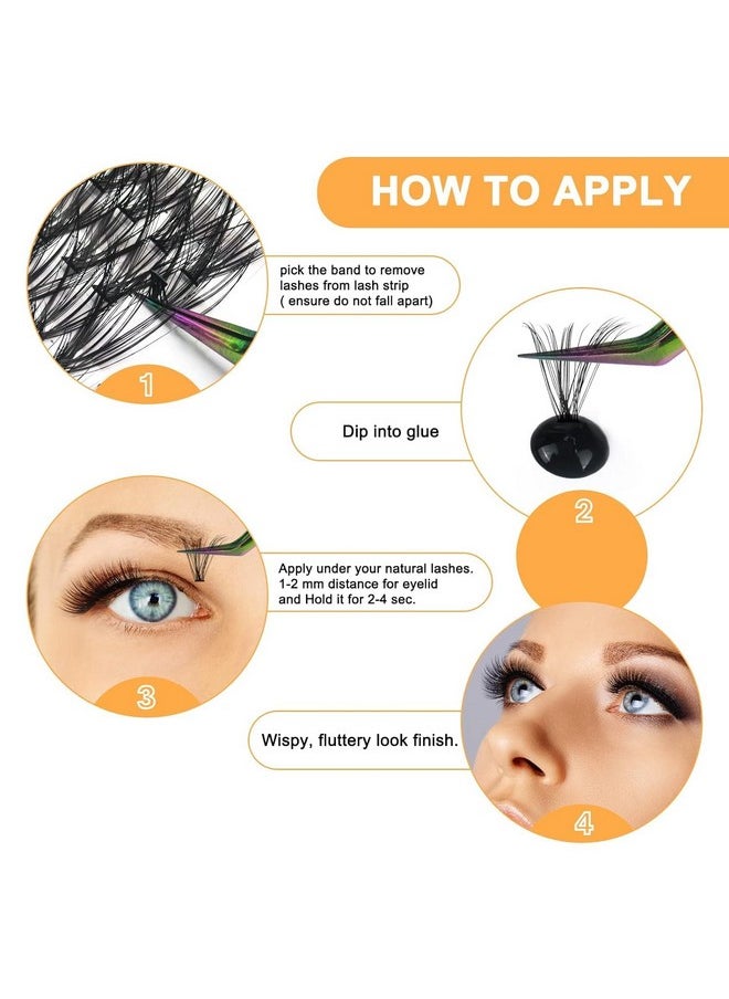 B&qaugen - Lash Clusters 40D0.07D18 B&Q Lash Individual Lashes 280 Clusters False Eyelash 30D 40D 50D Lash Clusters Extensions Individual Lashes Cluster Diy Eyelash Extensions At Home (40D0.07D,18Mm) - Image 1